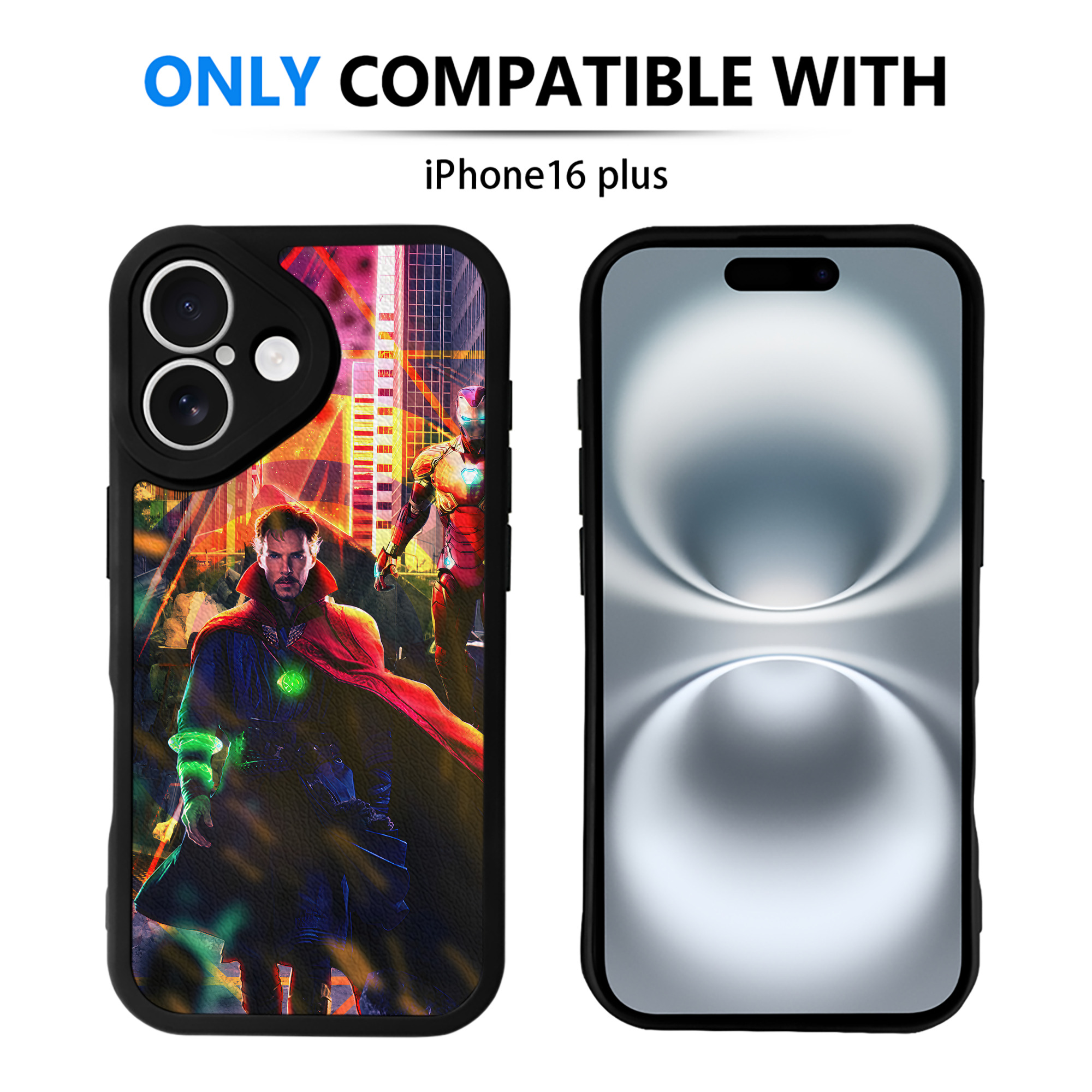 （画像用） アベンジャーズ The Avengers 【iPhone 16シリーズ対応】シリコンスマホケース（レザー調） 材質：シリコン